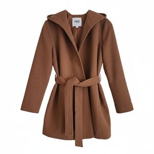 The Ultimate Jack by BB Dakota "Take Cover" Hooded Wrap Coat | Classic Camel Lg